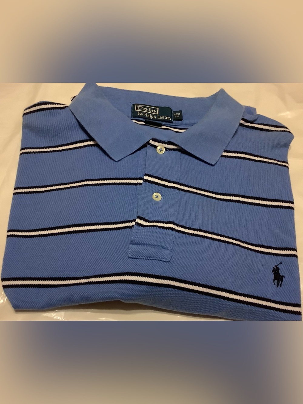 Polo by Ralph Lauren Light Blue Striped Cotton Polo